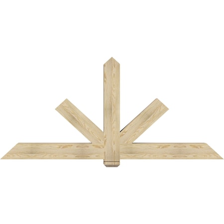 Ekena Millwork Kennewick Rough Sawn Timber Gable Bracket, Douglas Fir, 84"W x 38"H x 6"D x 6"F, 11/12 Pitch GBW084X38X0606KEN00RDF